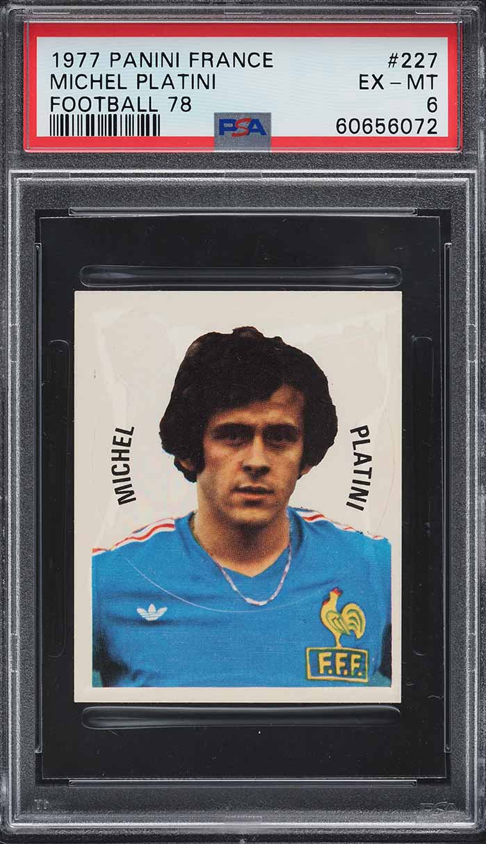 1977 Panini France Football 78 Michel Platini #227 PSA 6 EXMT