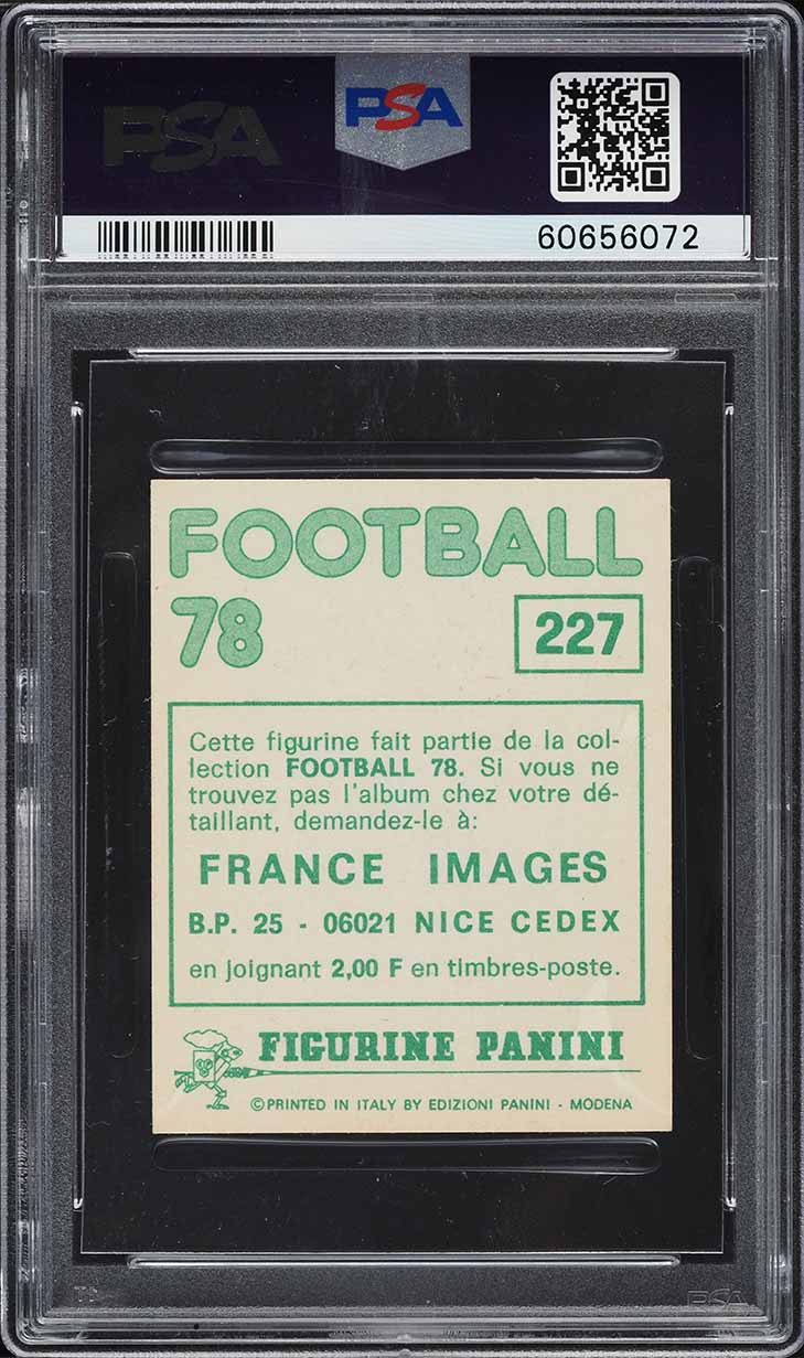 1977 Panini France Football 78 Michel Platini #227 PSA 6 EXMT