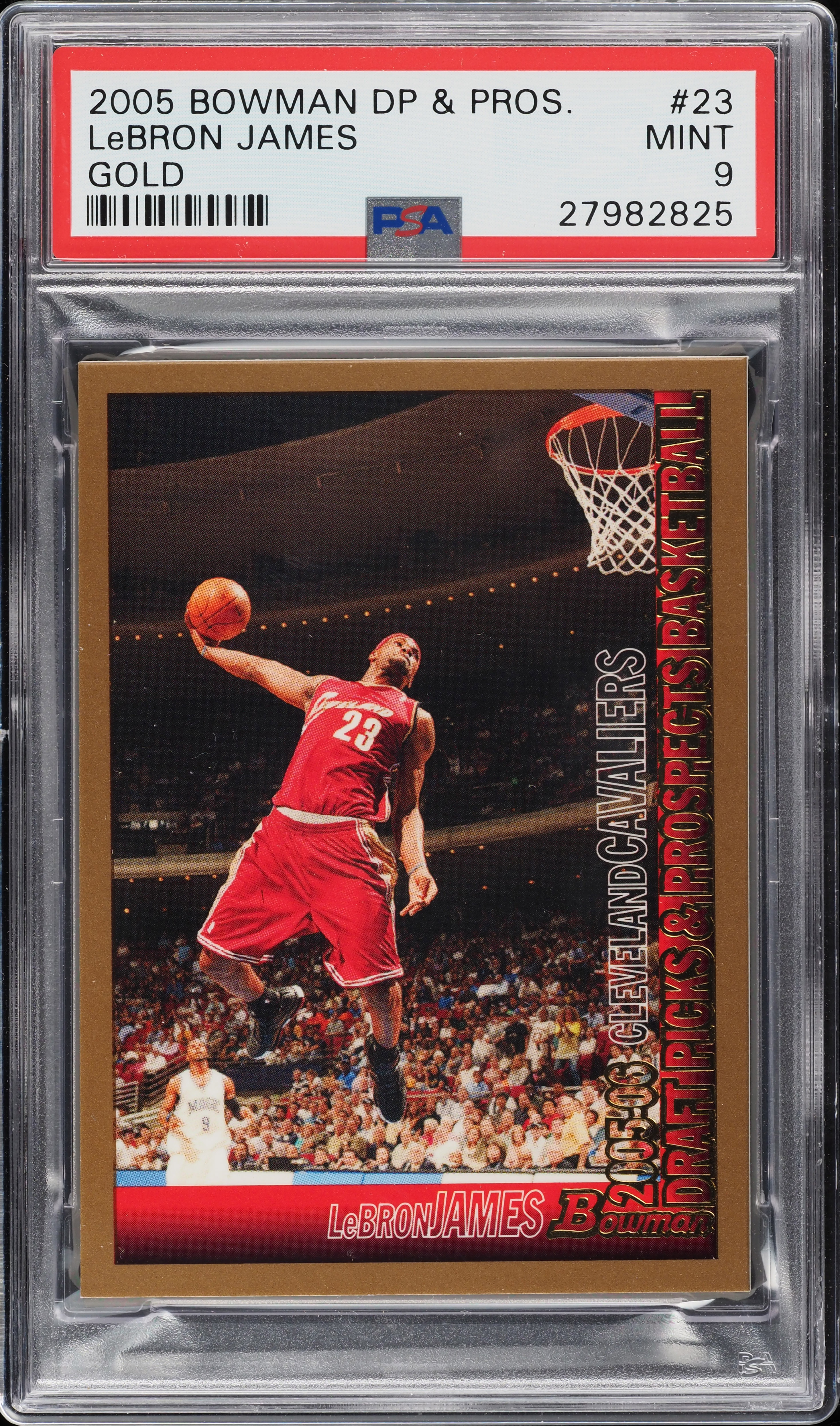 2005 Bowman Draft Picks & Prospects Gold LeBron James #23 PSA 9