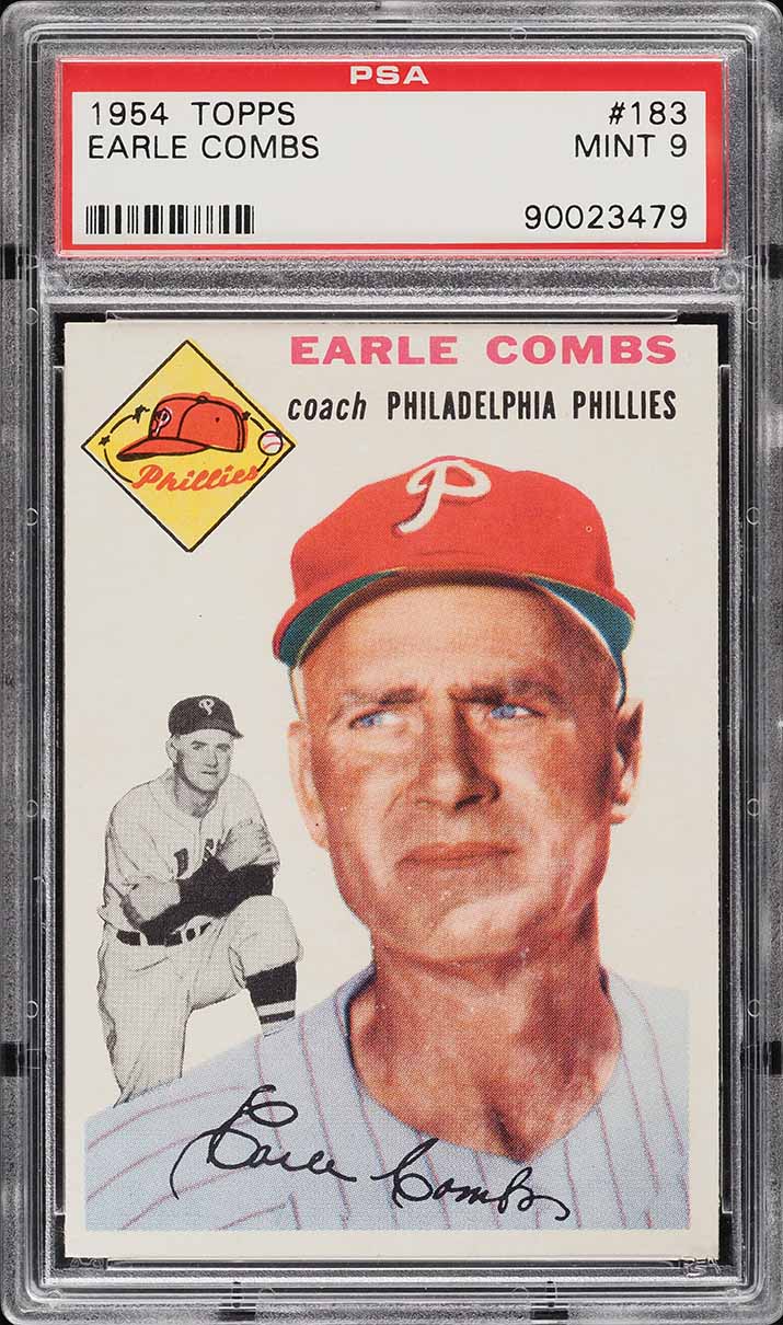 1954 Topps Earle Combs #183 PSA 9 MINT