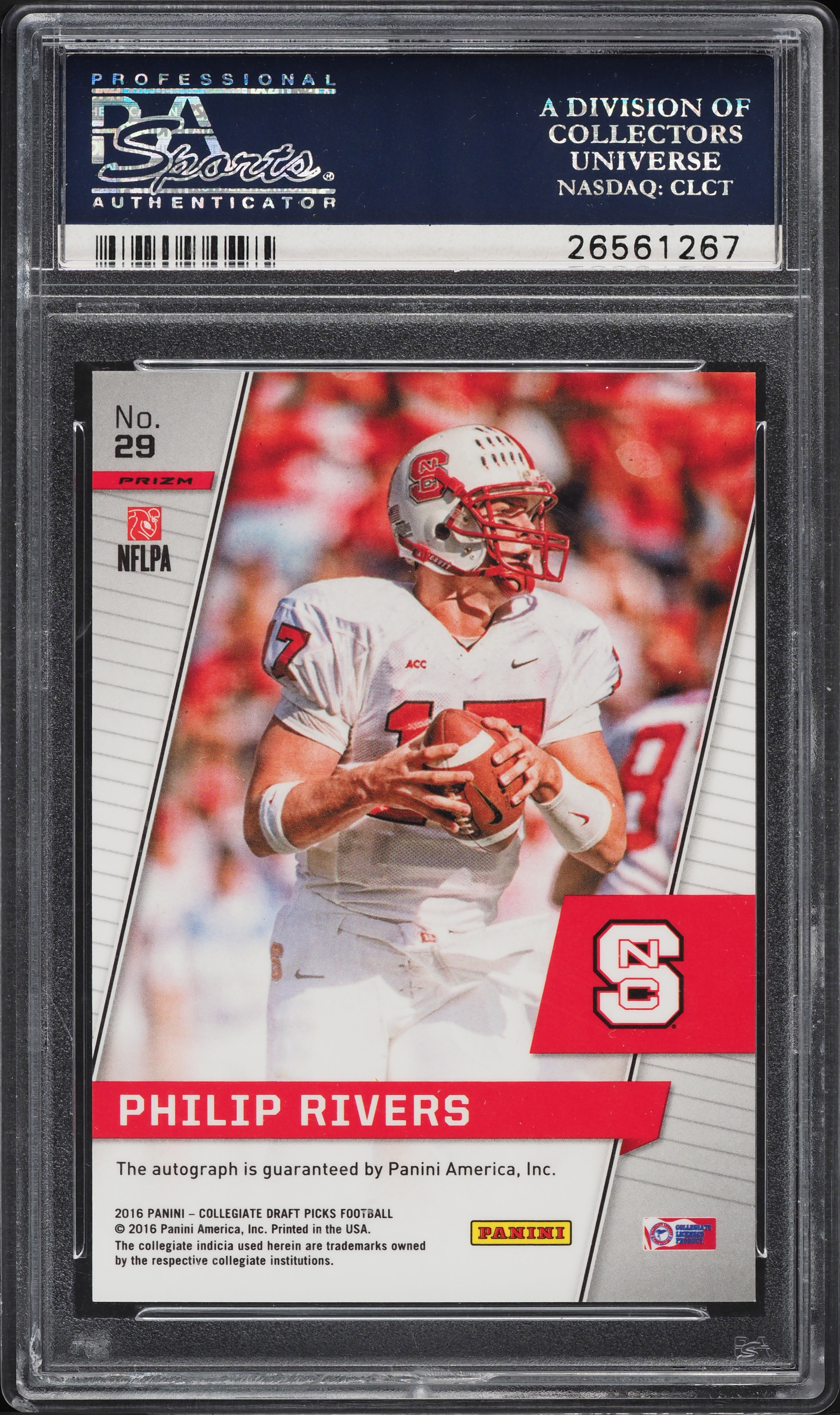 2016 Panini Prizm Collegiate Draft Picks Alumnus Philip Rivers 