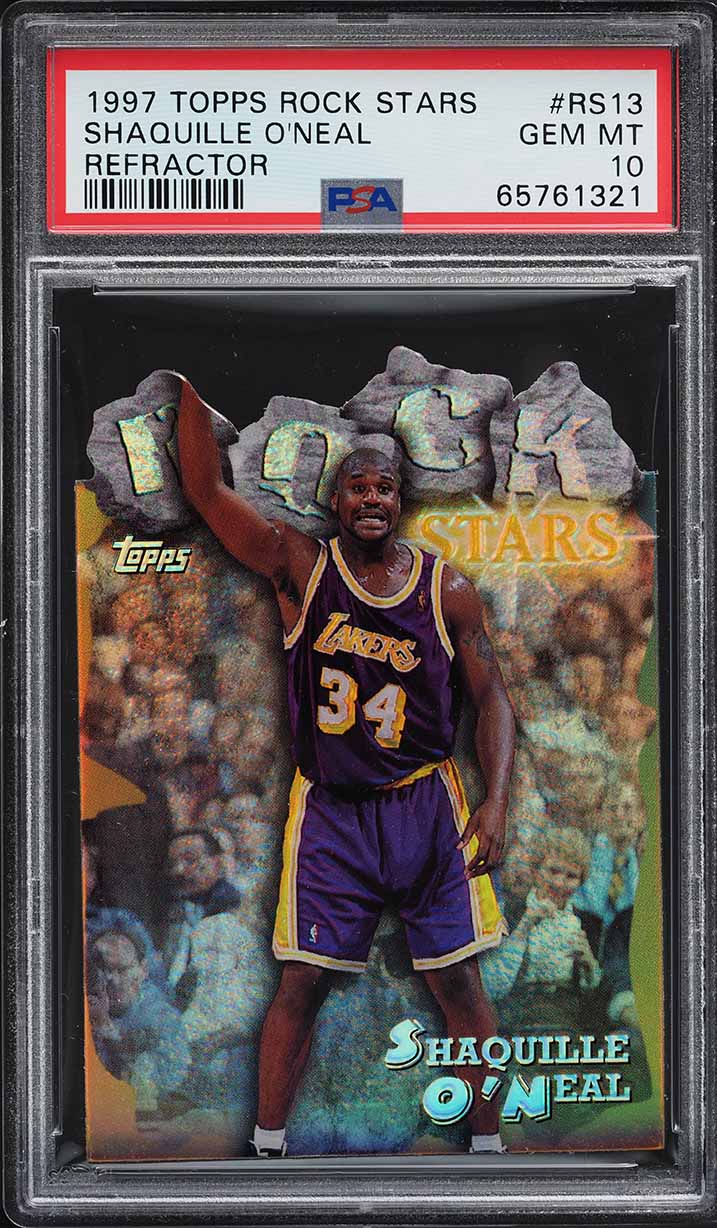 1997 Topps Rock Stars Refractor Shaquille O'Neal #RS13 PSA 10 GEM MINT