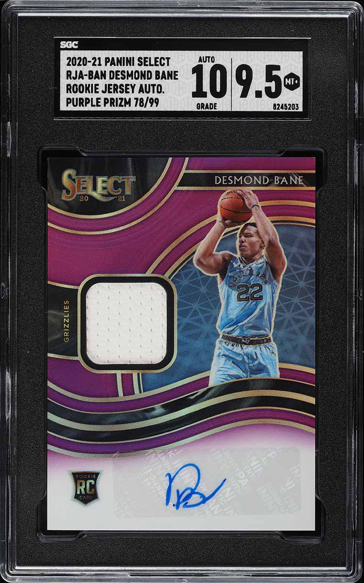 2020 Select Purple Prizm Desmond Bane ROOKIE PATCH AUTO /99 #RJA