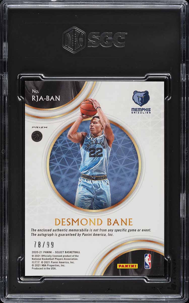 2020 Select Purple Prizm Desmond Bane ROOKIE PATCH AUTO /99 #RJA