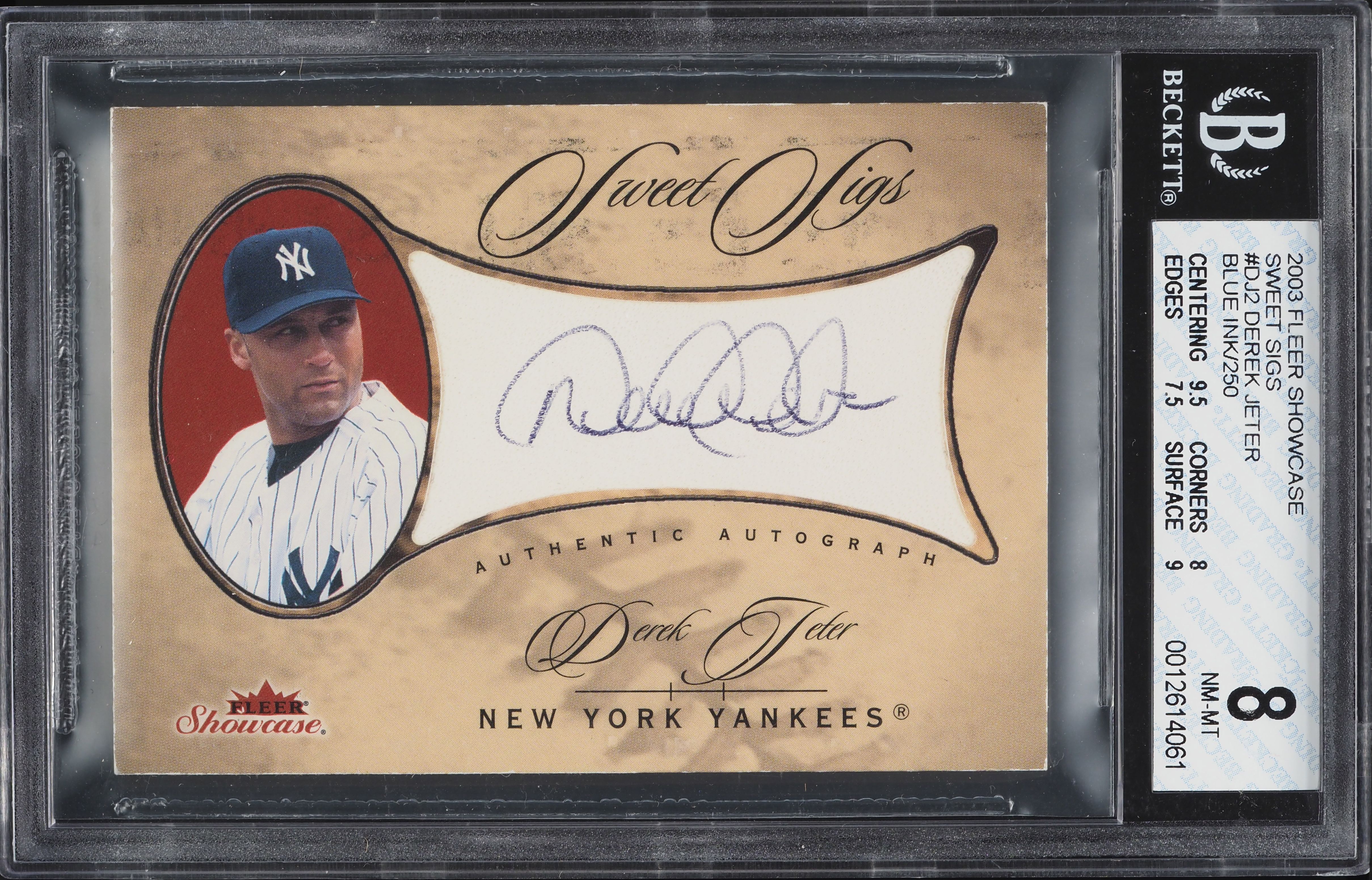 2003 Fleer Showcase Sweet Sigs Blue Ink Derek Jeter AUTO /250 #DJ