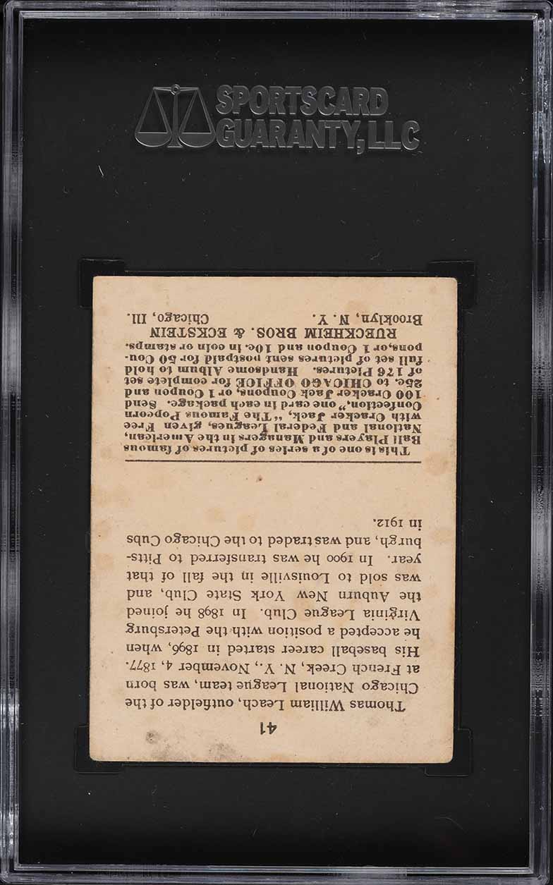 1915 Cracker Jack Thomas Leach #41 SGC 1.5 FR