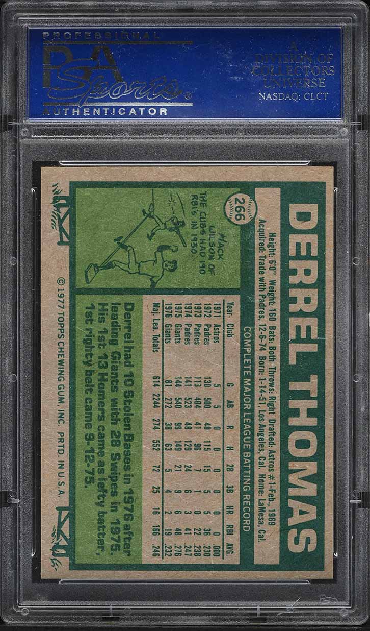 1977 Topps Derrel Thomas #266 PSA 7 NRMT
