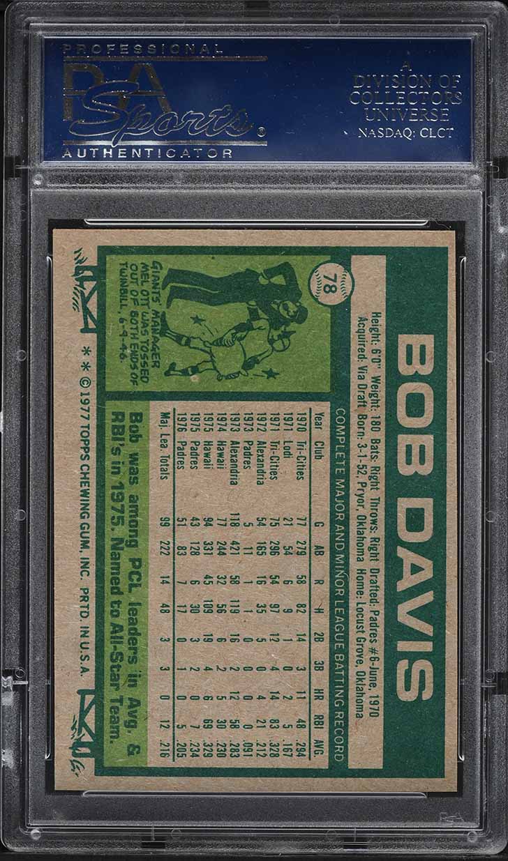 1977 Topps Bob Davis #78 PSA 7 NRMT