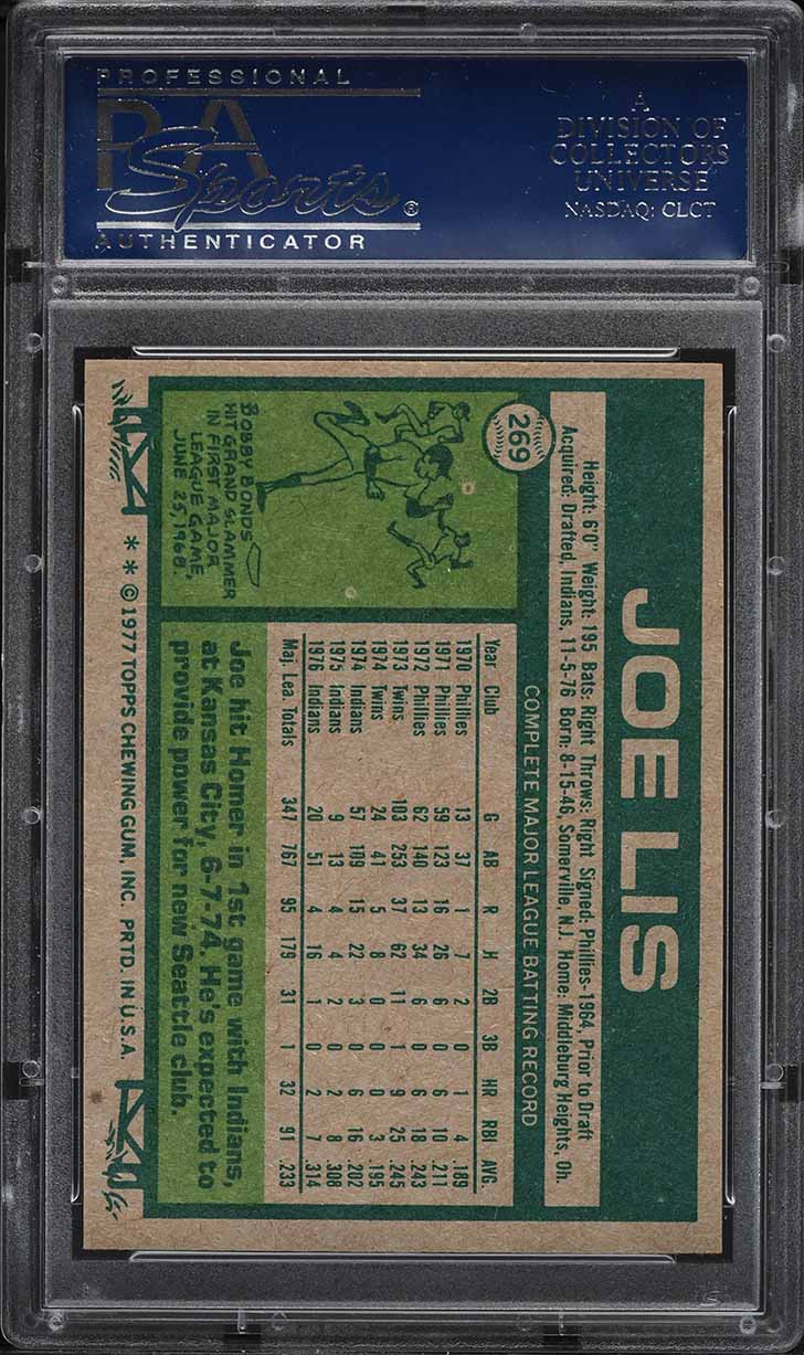1977 Topps Joe Lis #269 PSA 9 MINT