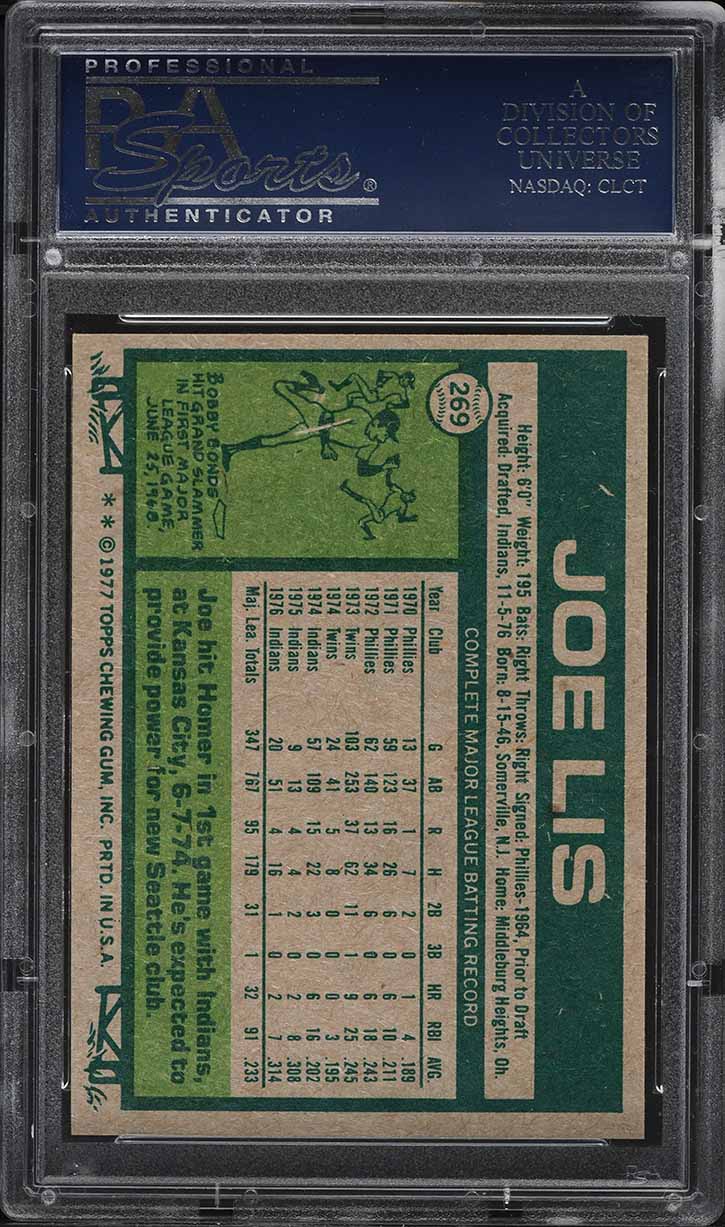 1977 Topps Joe Lis #269 PSA 10 GEM MINT
