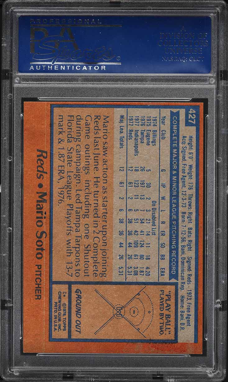 1978 Topps Mario Soto #427 PSA 8 NM-MT