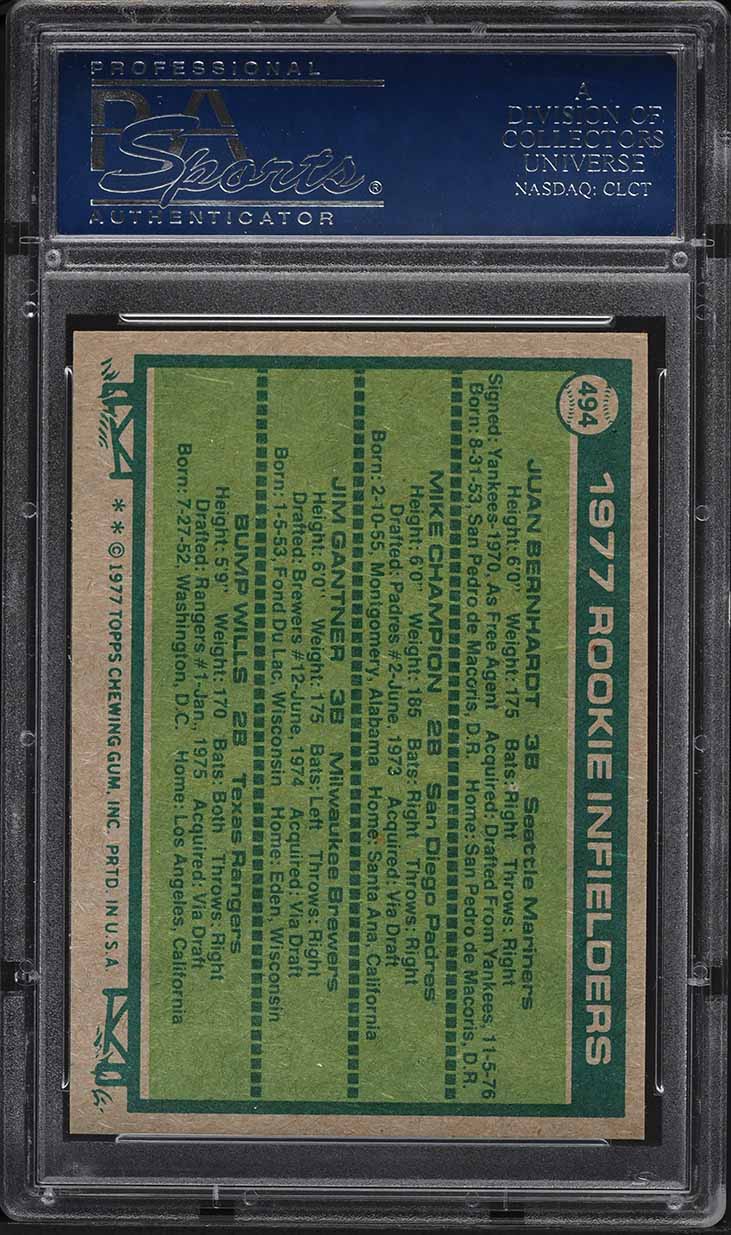 1977 Topps Rookie Infielders #494 PSA 9 MINT