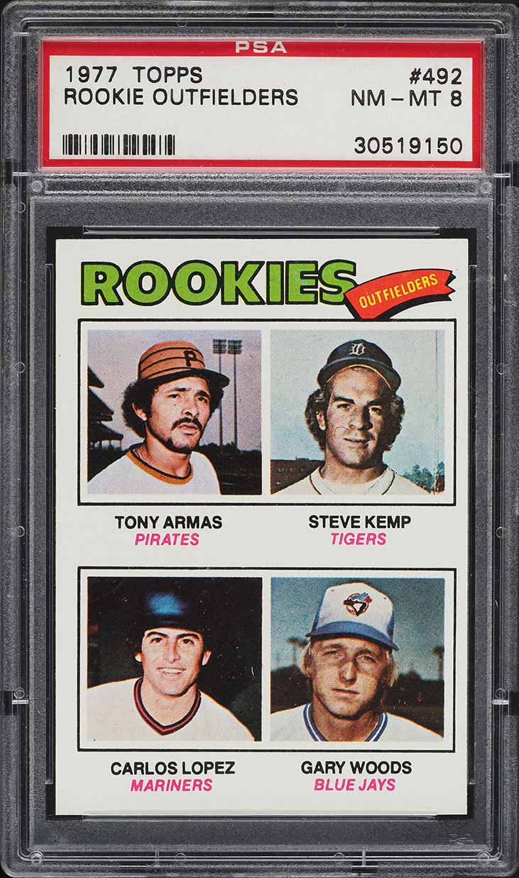 1977 Topps Rookie Outfielders #492 PSA 8 NM-MT