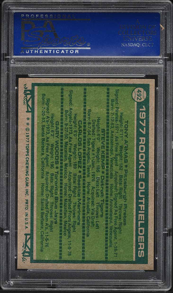 1977 Topps Rookie Outfielders #492 PSA 8 NM-MT