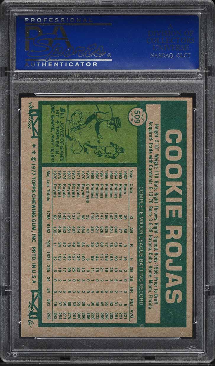 1977 Topps Cookie Rojas #509 PSA 8 NM-MT