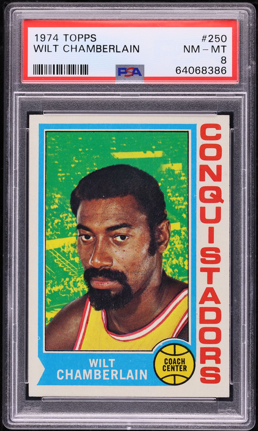 1974 Topps Basketball Wilt Chamberlain #250 PSA 8 NM-MT