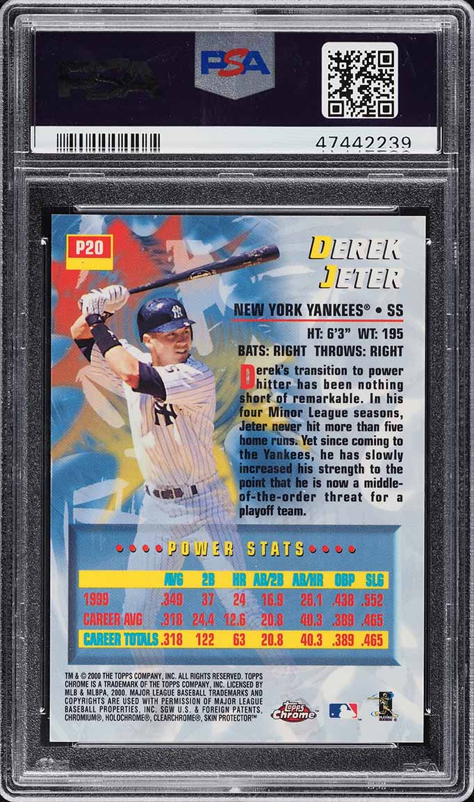 2000 Topps Chrome Power Players Derek Jeter #P20 PSA 10 GEM MINT