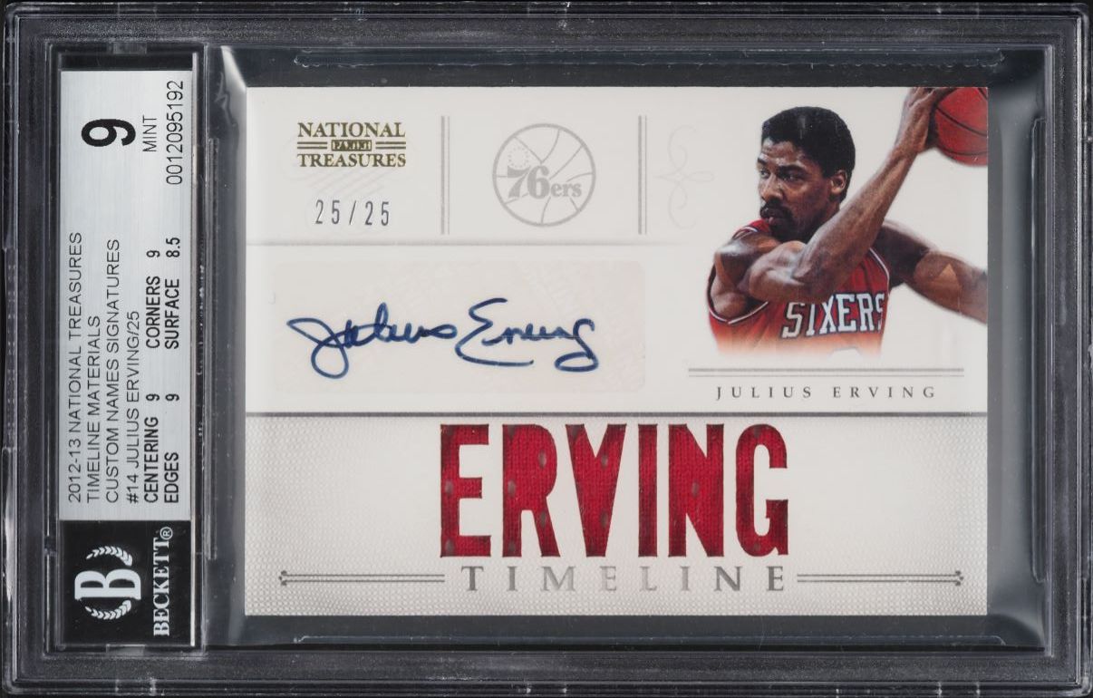 2012 National Treasures Timeline Materials Julius Erving PATCH AUTO 25/25 BGS 9