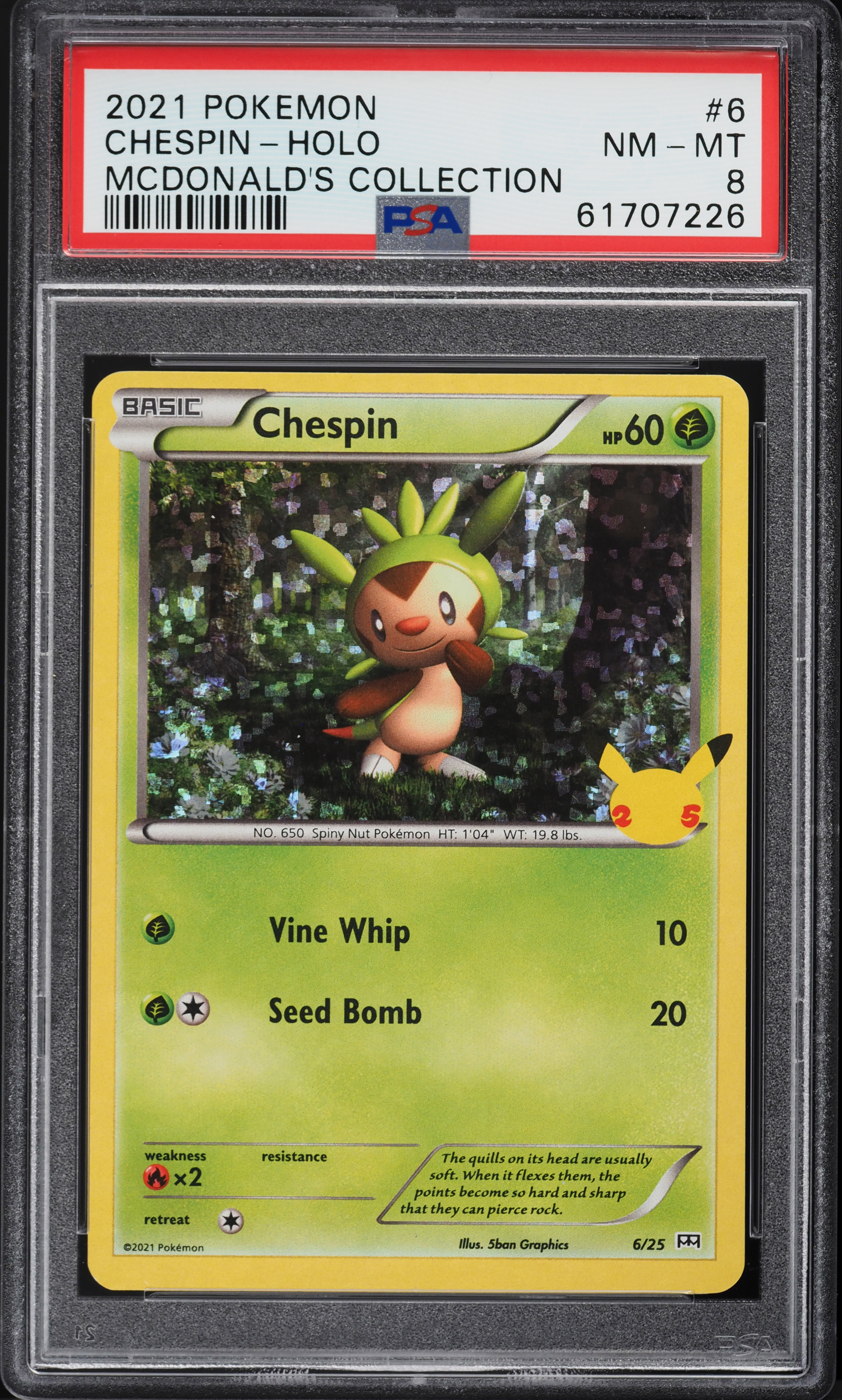 chespin pokemon card mcdonalds 2021 Pokémon McDonald's Collection 6/25 CGC 8.5 NM/Mint+ – Oblivion Collectibles 2021 Pokemon Mcdonalds Collection #