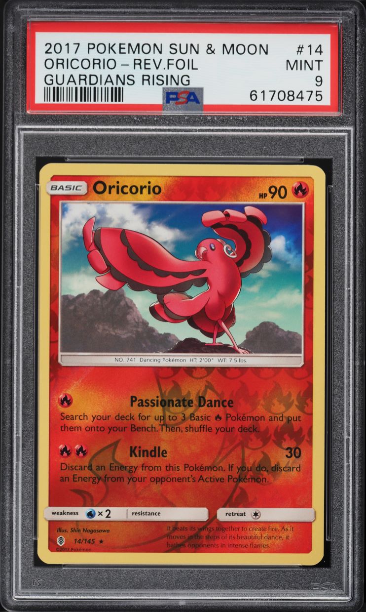 2017 Pokemon Sun & Moon Guardians Rising Reverse Holo Oricorio #14 PSA 9  MINT on Fanatics Collect