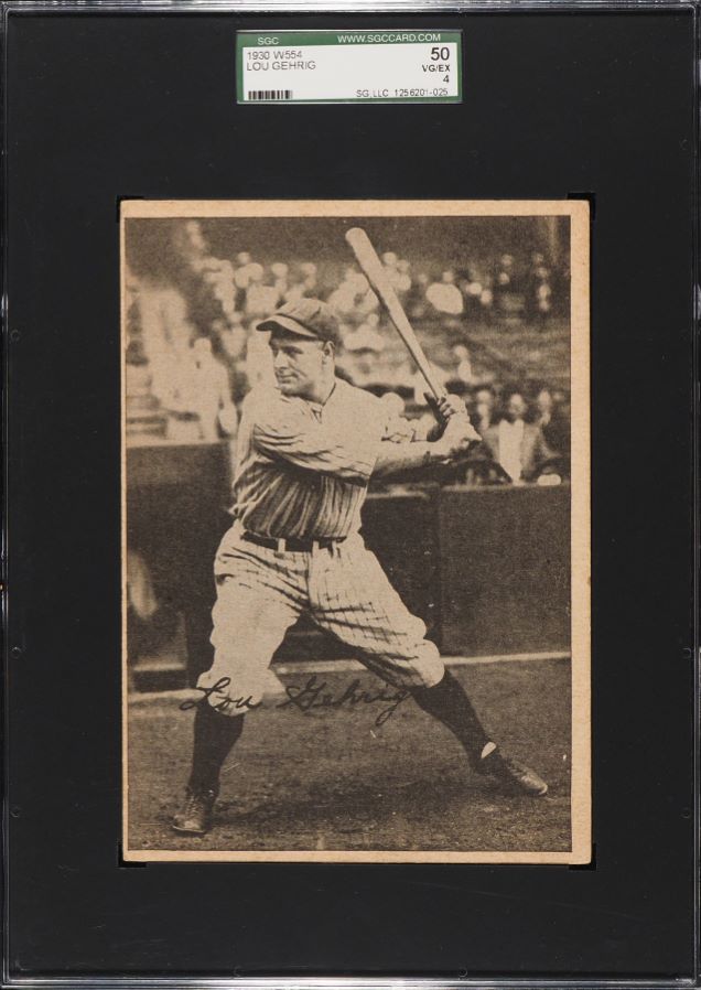 1930 W554 Lou Gehrig SGC 4 VGEX