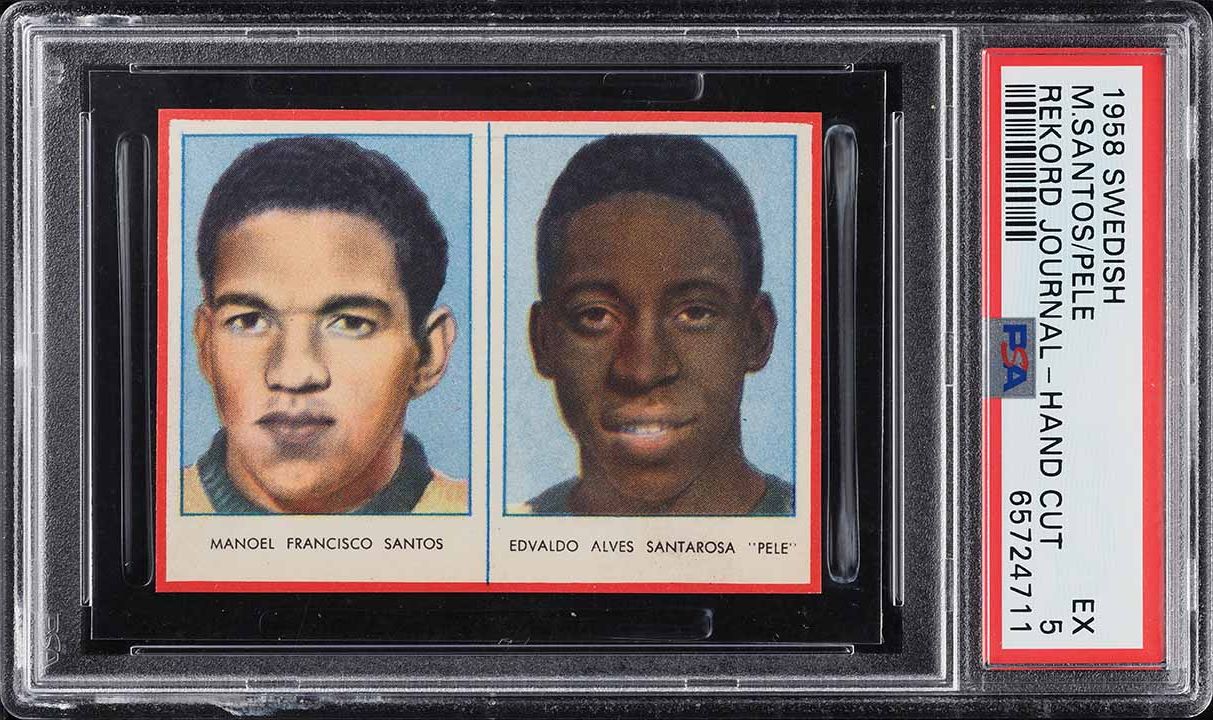 1958 Swedish Rekord Journal Manoel Francisco Santos & Pele ROOKIE PSA 5 EX