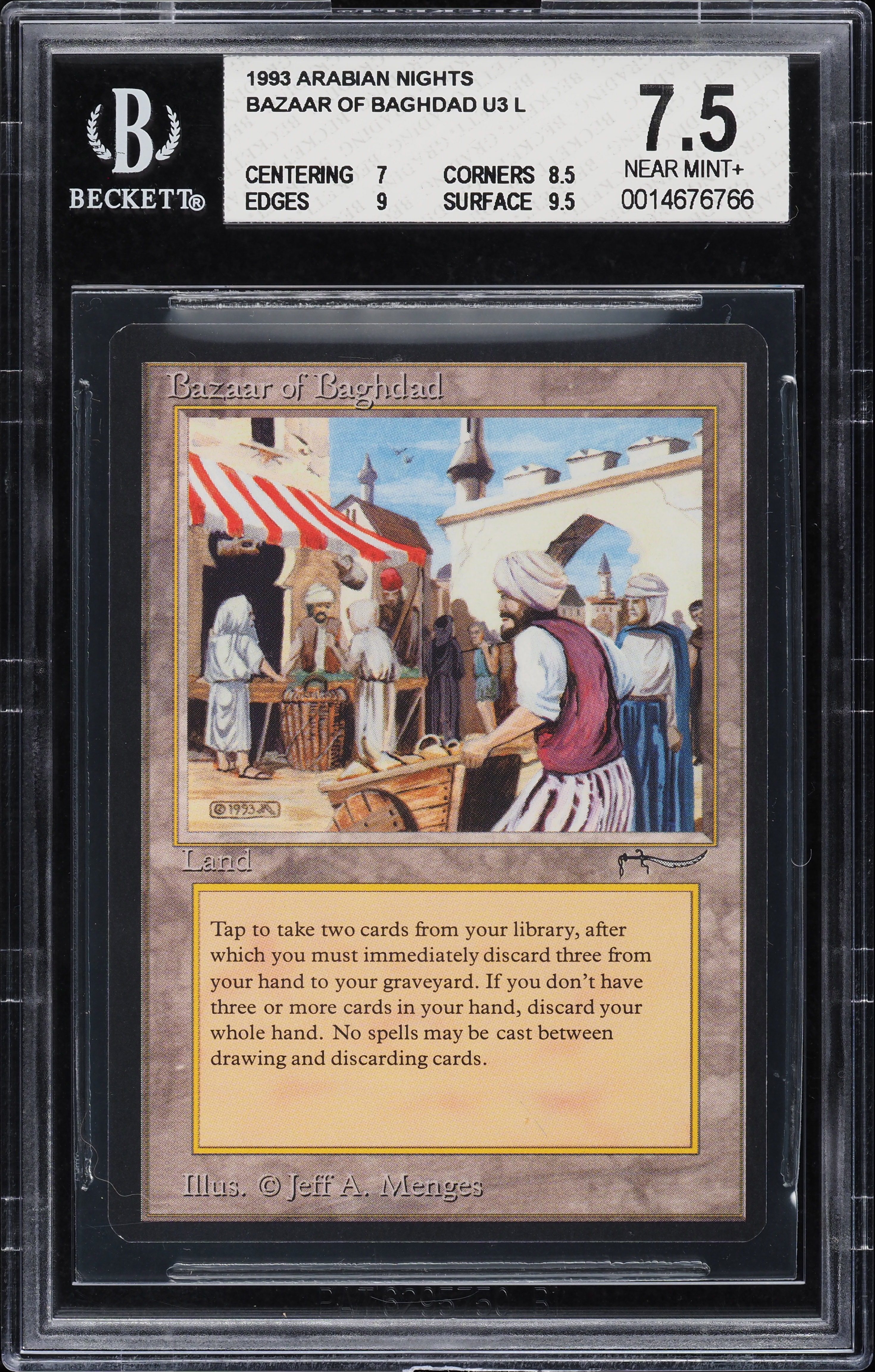 1993 Magic The Gathering MTG Arabian Nights Bazaar Of Baghdad BGS