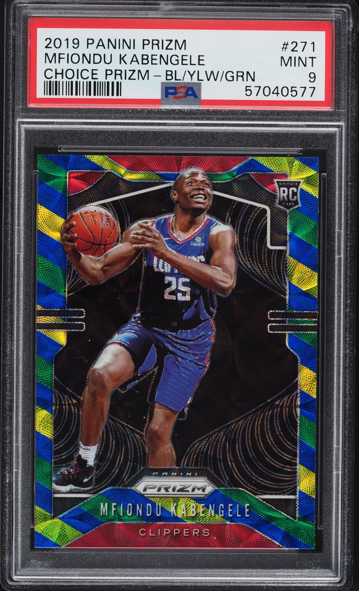 2019 Panini Prizm Choice Blue Yellow Green Mfiondu Kabengele ROOKIE #271 PSA 9