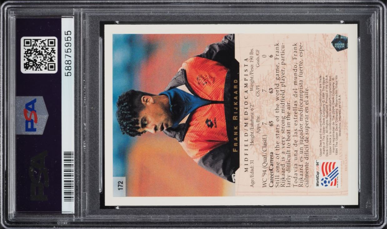 1994 Upper Deck World Cup English Spanish Frank Rijkaard #172 PSA 9 MINT