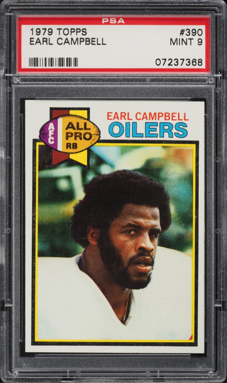 earl campbell chewing tobacco 1979 Topps Football Earl Campbell ROOKIE, ALL-PRO #390 PSA 9 MINT on  Fanatics Collect