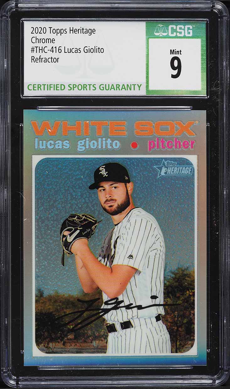 2020 Topps Heritage Chrome Refractor Lucas Giolito /571 #THC-416 CSG 9 MINT