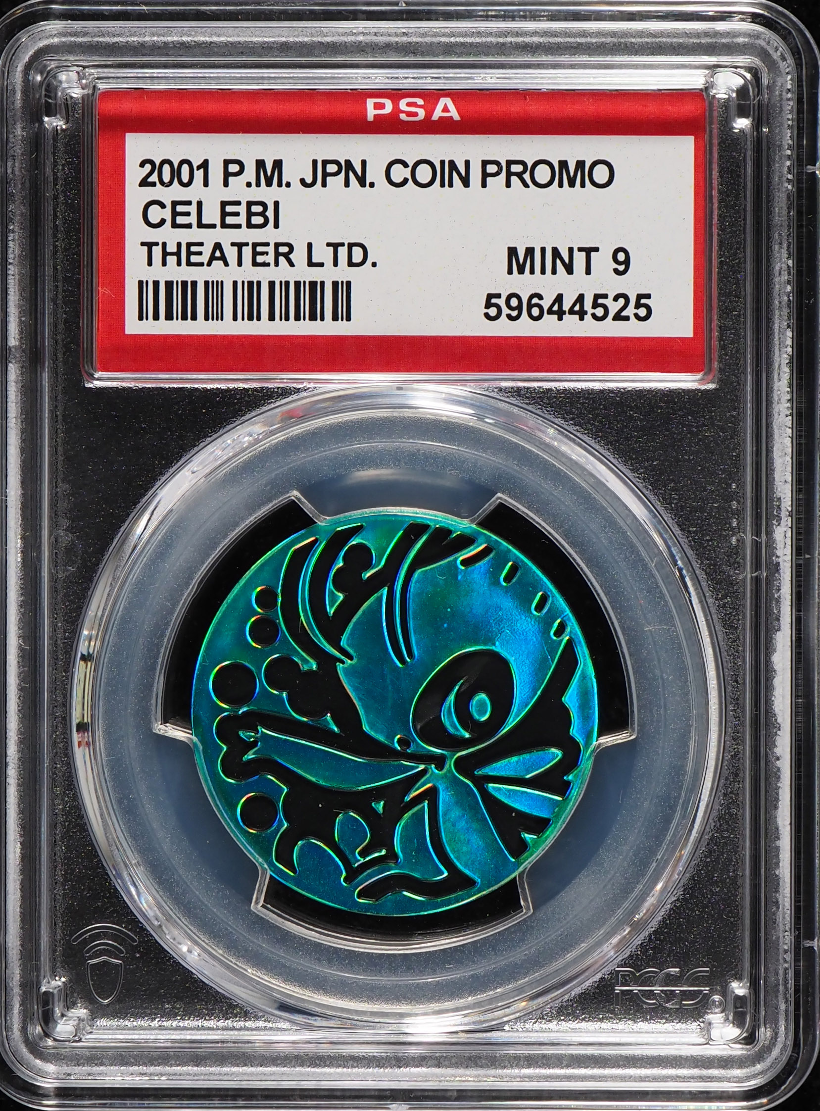 2001 Pokemon Japanese Coin Promo Theater Ltd. Celebi PSA 9 MINT on