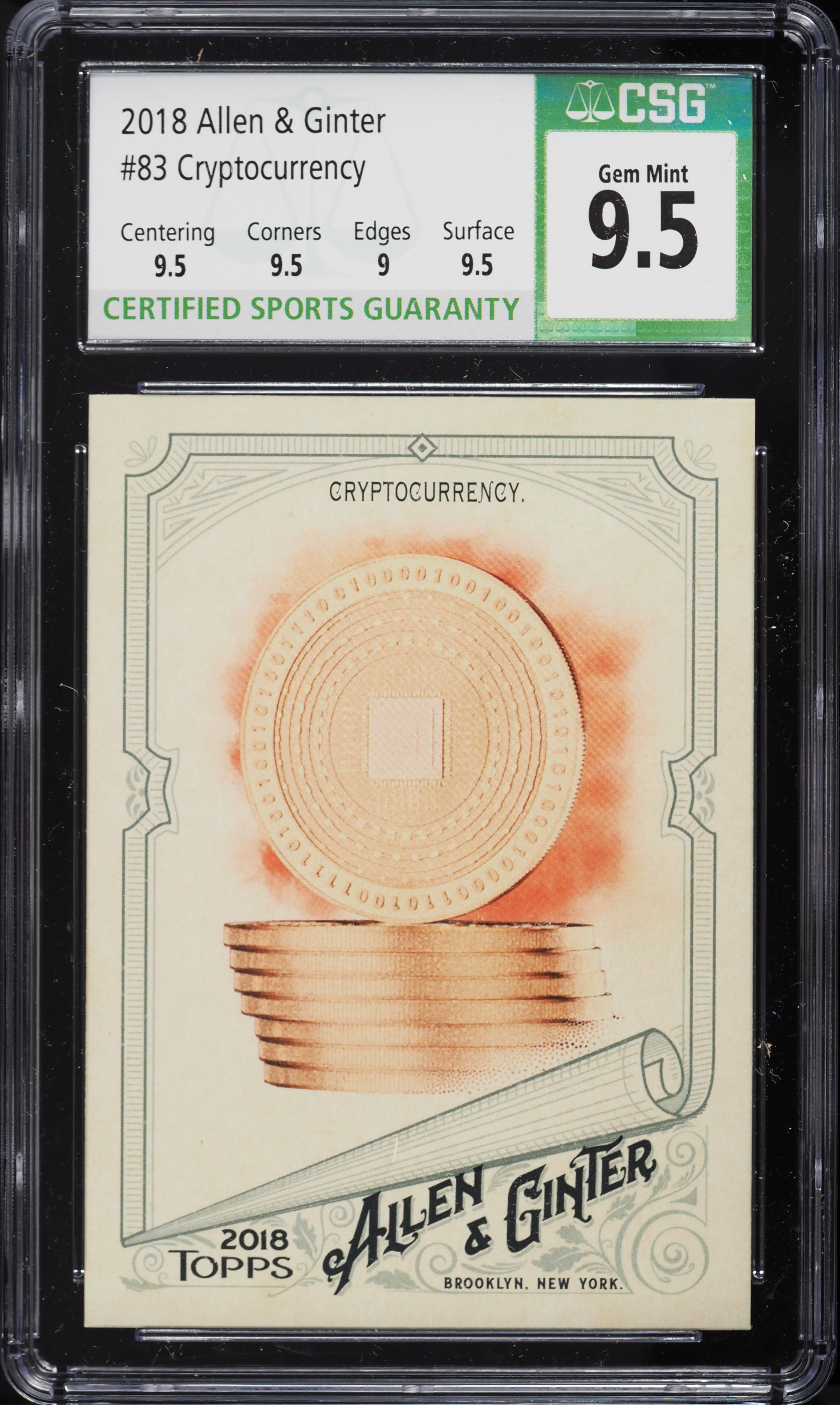 2018 Topps Allen & Ginter Cryptocurrency #83 CSG 9.5 GEM MINT