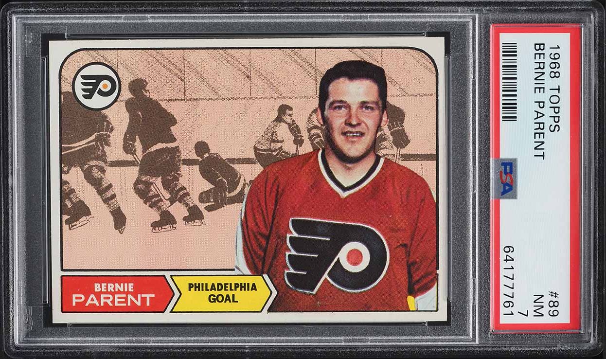 1968 Topps Hockey Bernie Parent ROOKIE #89 PSA 7 NRMT