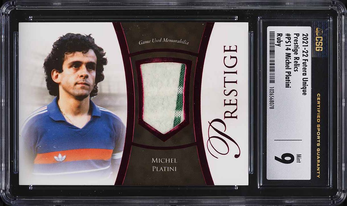 2021 Futera Unique Prestige Relics Ruby Michel Platini PATCH /7 
