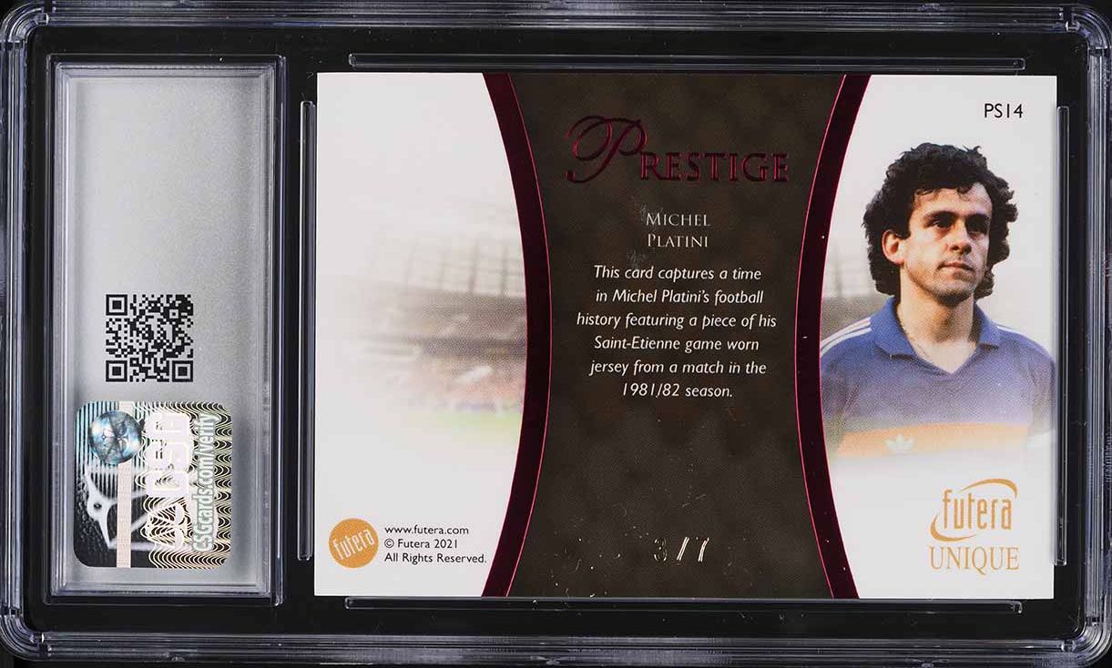2021 Futera Unique Prestige Relics Ruby Michel Platini PATCH /7 