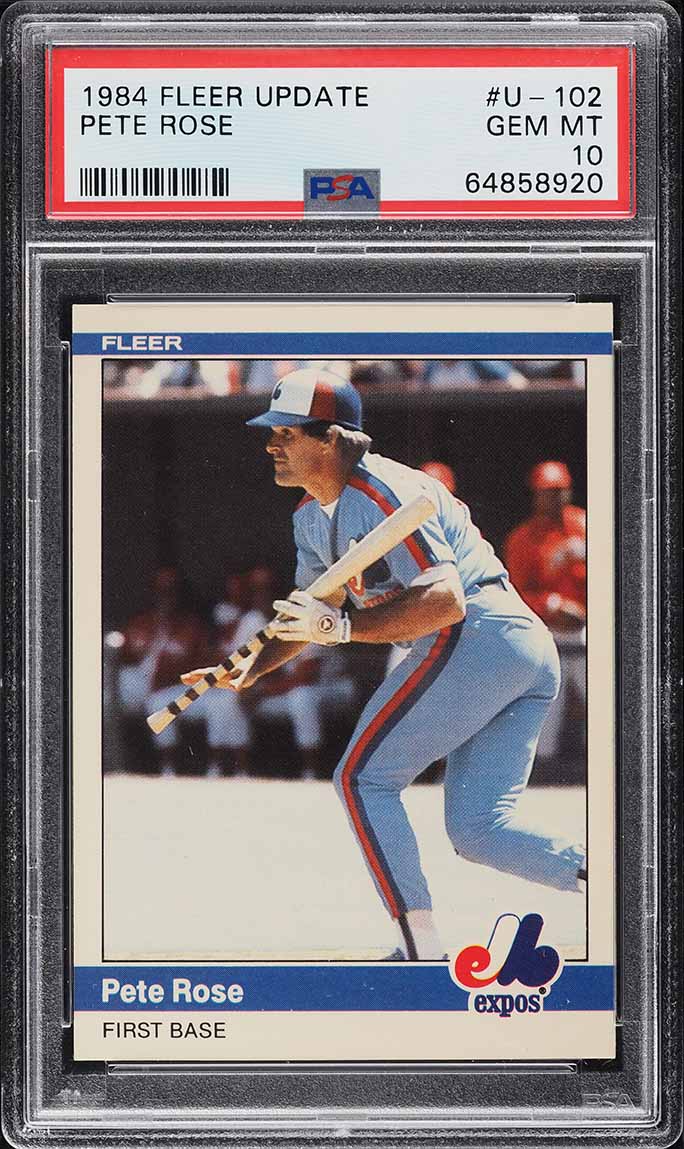 1984 Fleer Update Pete Rose #U-102 PSA 10 GEM MINT