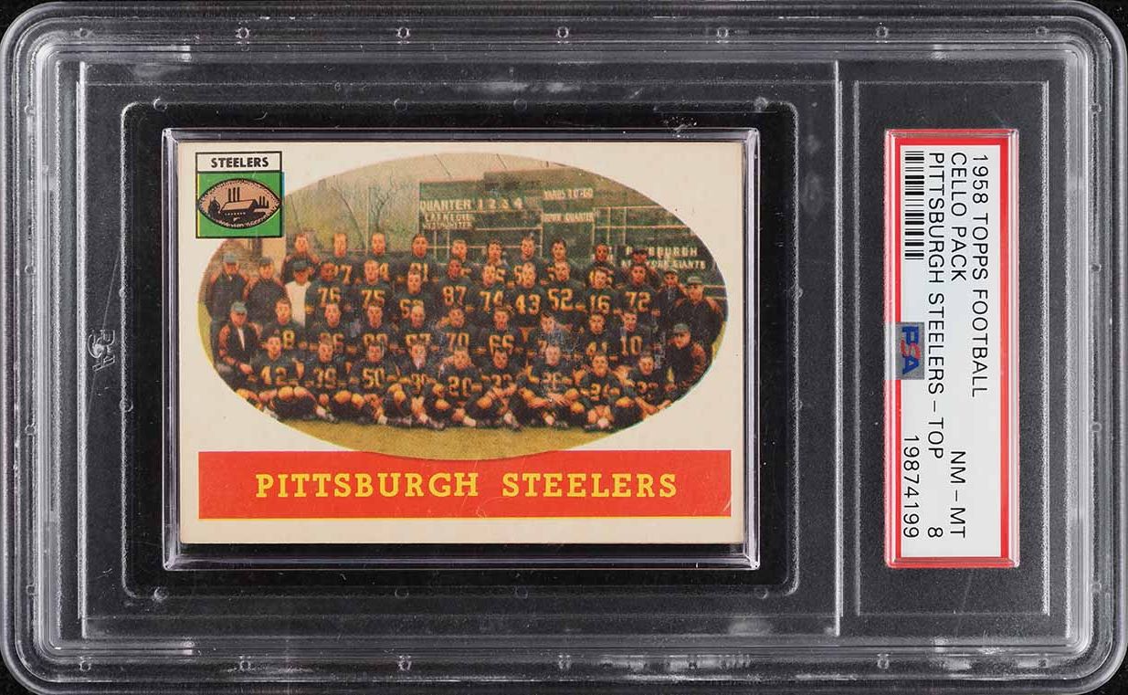 1958 Topps Football Cello Pack Pittsburgh Steelers TOP PSA 8 NM-MT