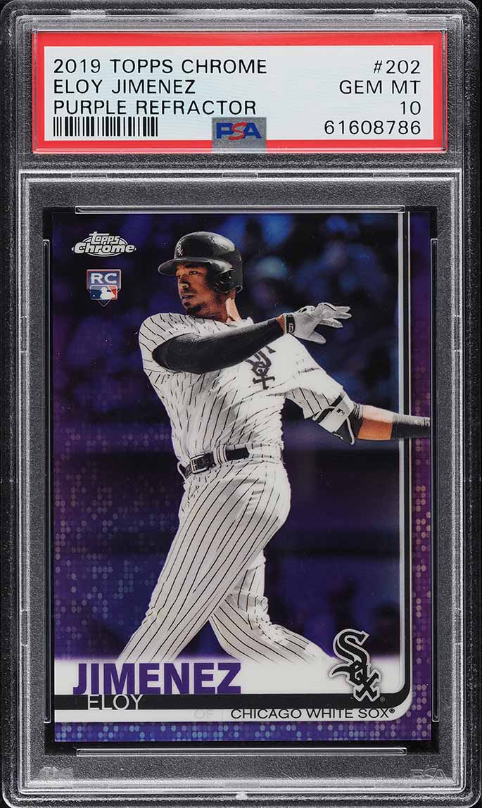 2019 Topps Chrome Purple Refractor Eloy Jimenez ROOKIE /299 #202 PSA 10 GEM MINT