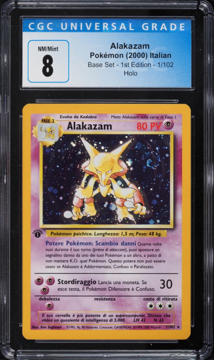2000 Pokemon Italian Base Set 1st Edition Holo Alakazam #1 CGC 8 NM-MT on  Fanatics Collect