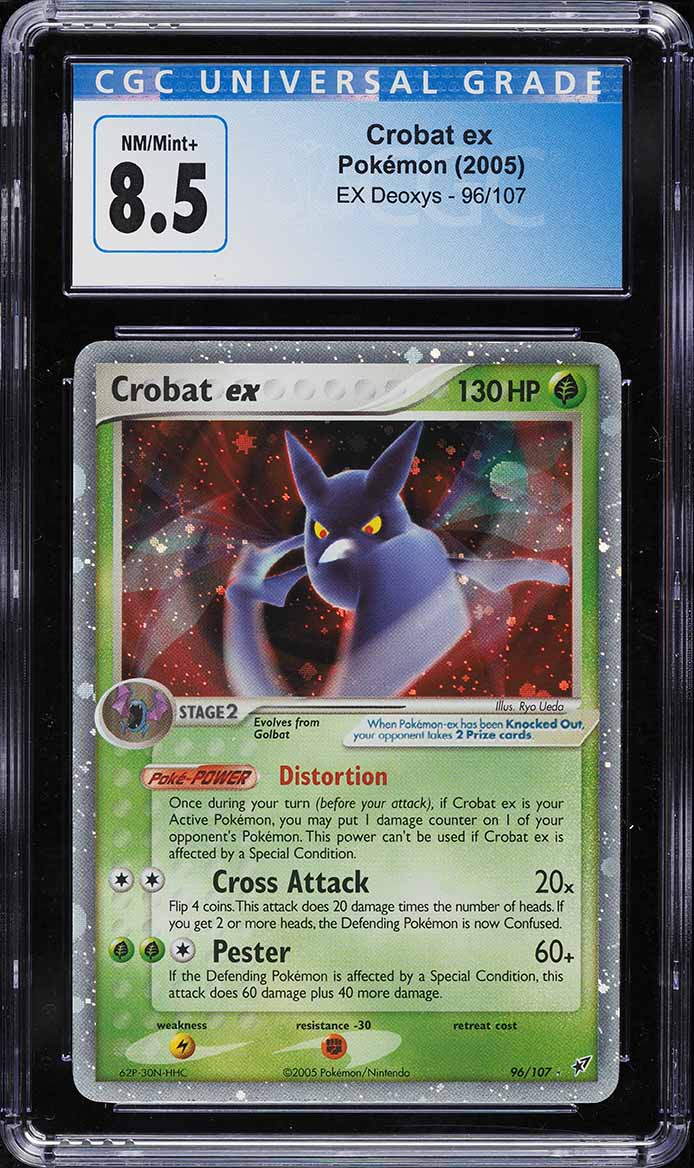 2005 Pokemon EX Deoxys Crobat ex #96 CGC 8.5 NM-MT+