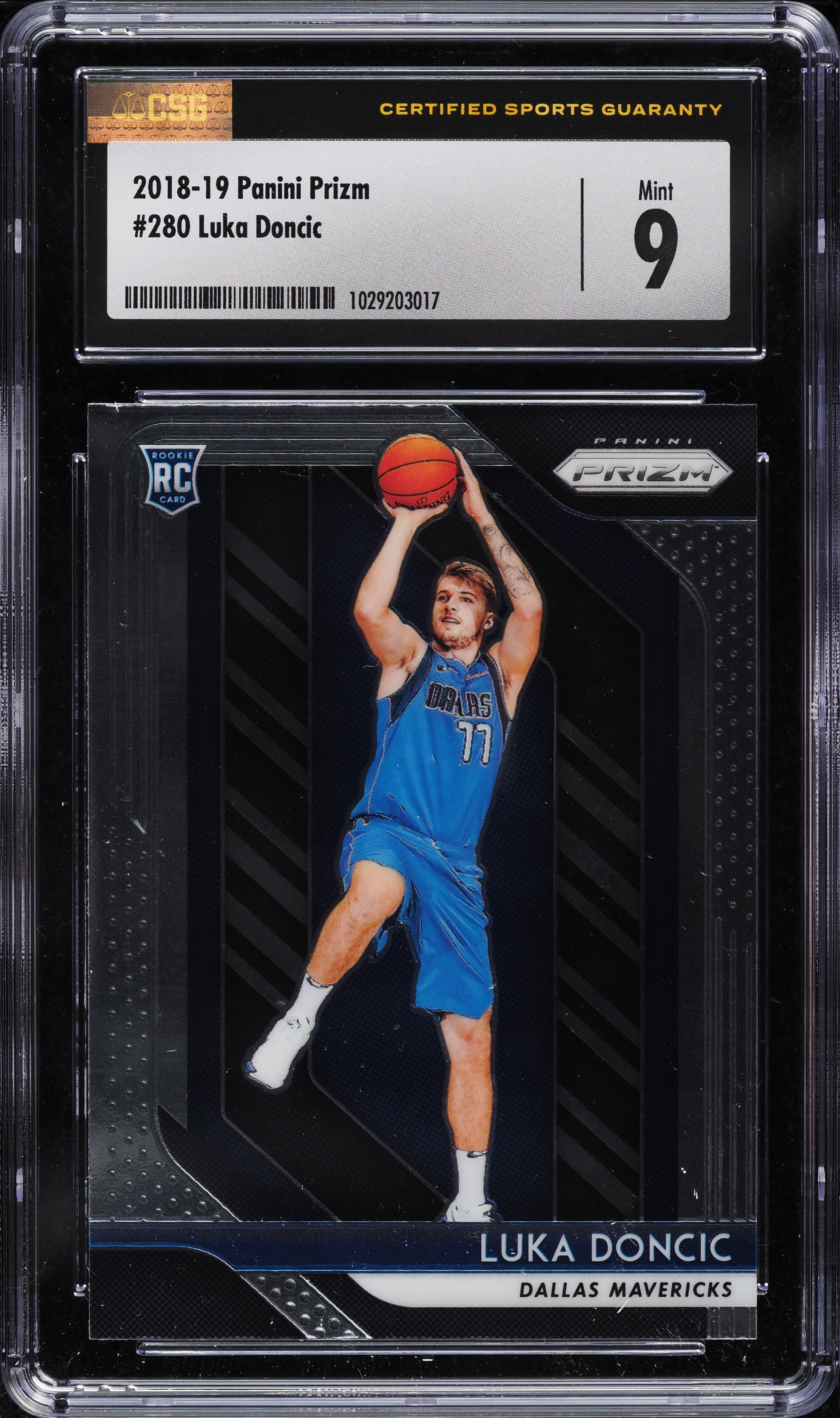 2018 Panini Prizm Luka Doncic ROOKIE #280 CSG 9 MINT on Fanatics