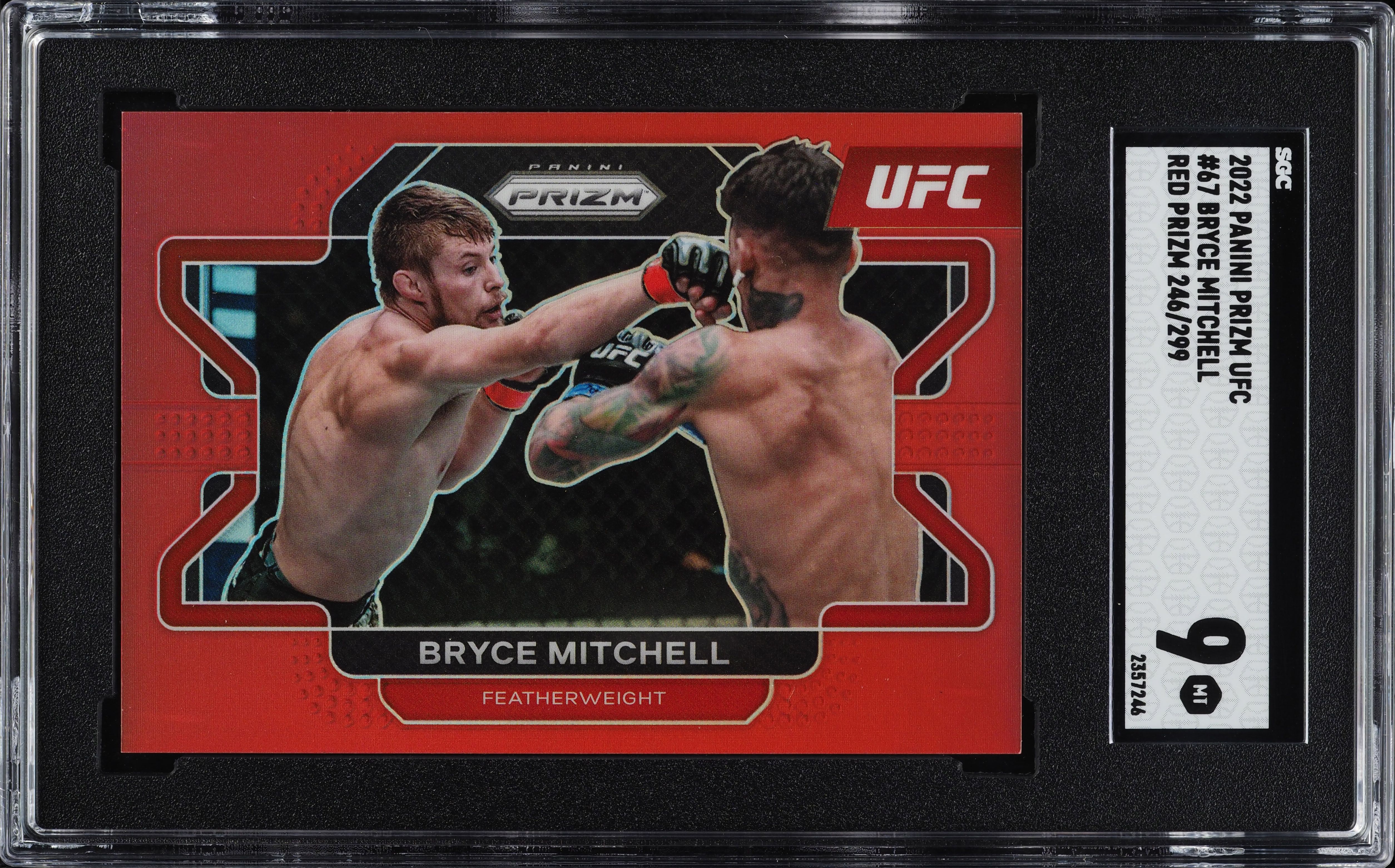 2022 Panini Prizm UFC Red Prizms Bryce Mitchell /299 #67 SGC 9 MINT