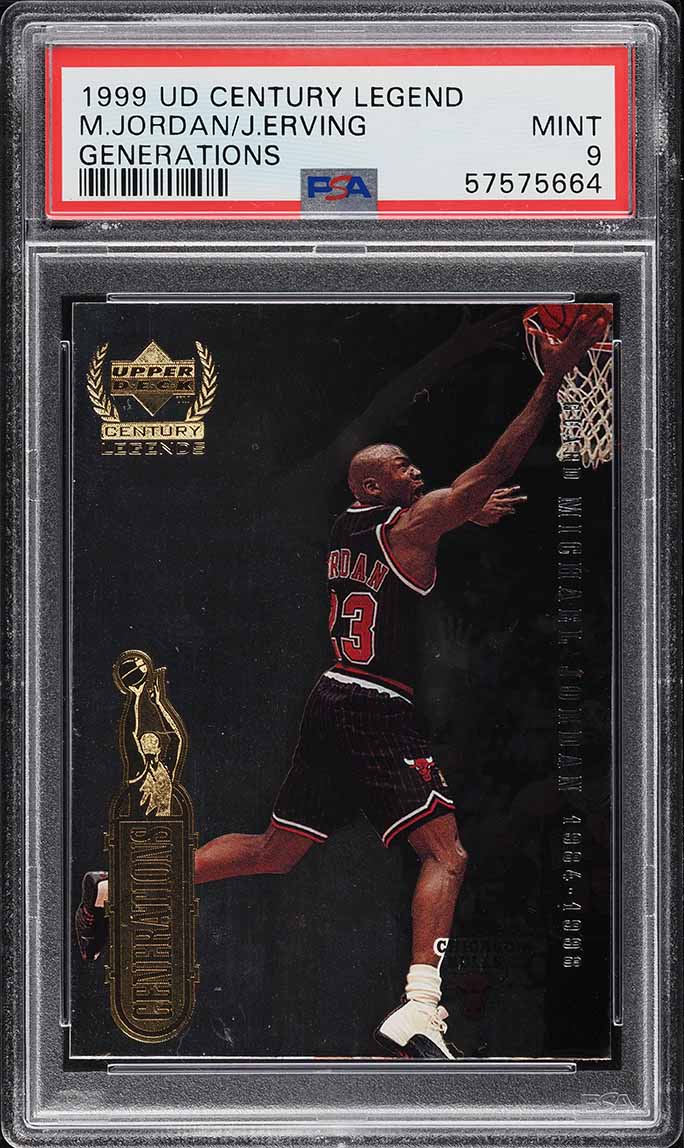 1999 Upper Deck Century Legends Generations Michael Jordan Julius Erving PSA 9