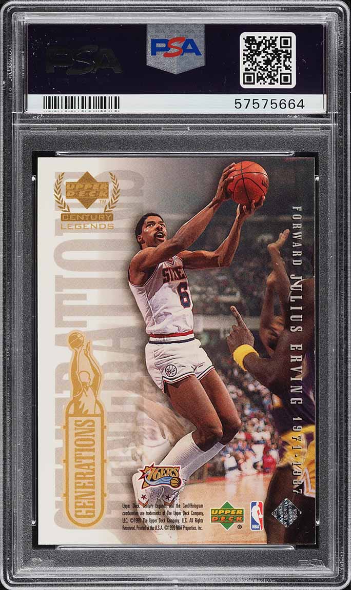 1999 Upper Deck Century Legends Generations Michael Jordan Julius Erving PSA 9