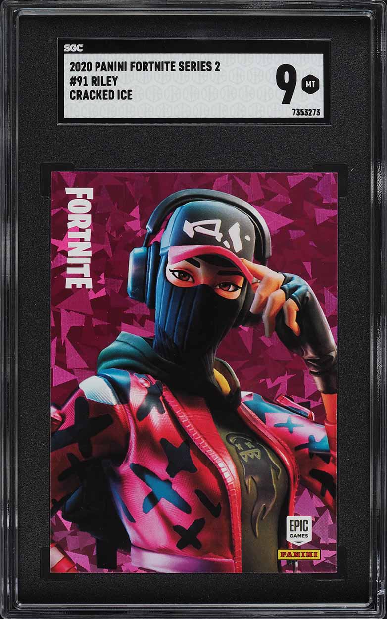 2020 Panini Fortnite Series 2 Cracked Ice Riley #91 SGC 9 MINT