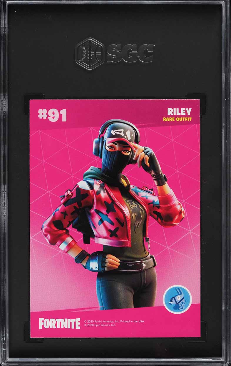 2020 Panini Fortnite Series 2 Cracked Ice Riley #91 SGC 9 MINT