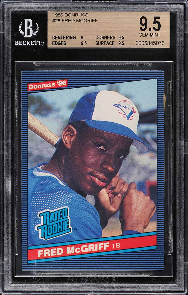 1986 Donruss Fred McGriff ROOKIE #28 BGS 9.5 GEM MINT