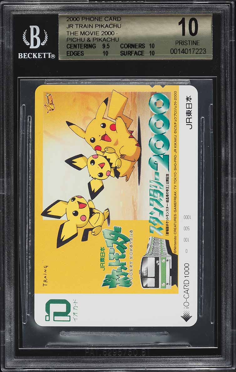 2000 Pokemon Japanese Phone Card The Movie Pichu Pikachu BGS 10 on