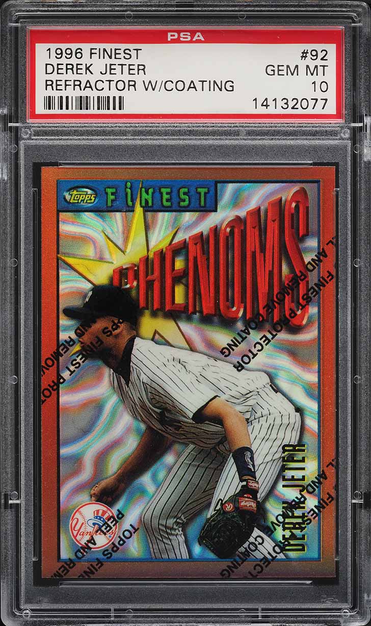 1996 Finest Phenoms Refractor w/ Coating Derek Jeter ROOKIE #92 PSA 10 GEM MINT